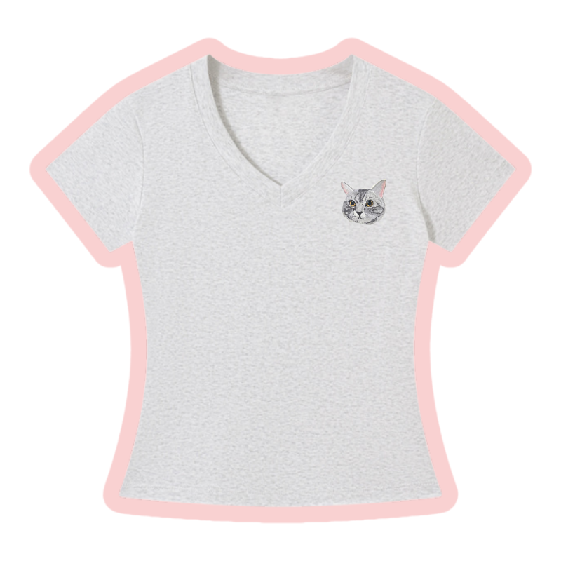 Women’s Slim Fit T-Shirt with Custom Pet Embroidery