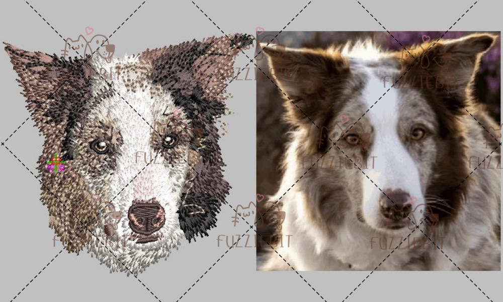 Custom Pet Portrait Embroidery Design File