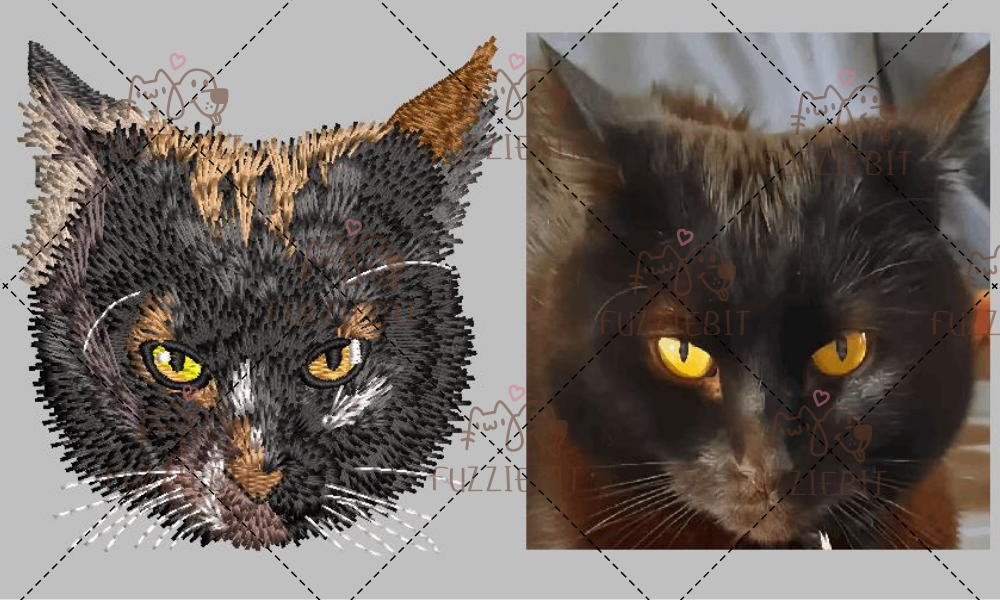 Custom Pet Portrait Embroidery Design File